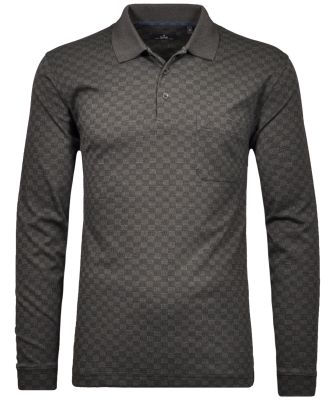 Polo button LS jacquard 